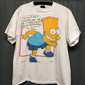 90s Bart Simpson "I Didn't Do It" Graphic T-Shirt. Vintage 1990 Bart Tee.